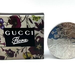 Gucci Flora Silver Floral Compact Mirror NIB